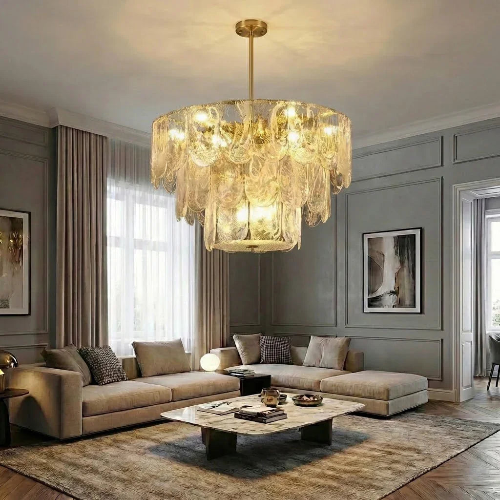 Timeless Metal & Glass Multi-Light Chandelier