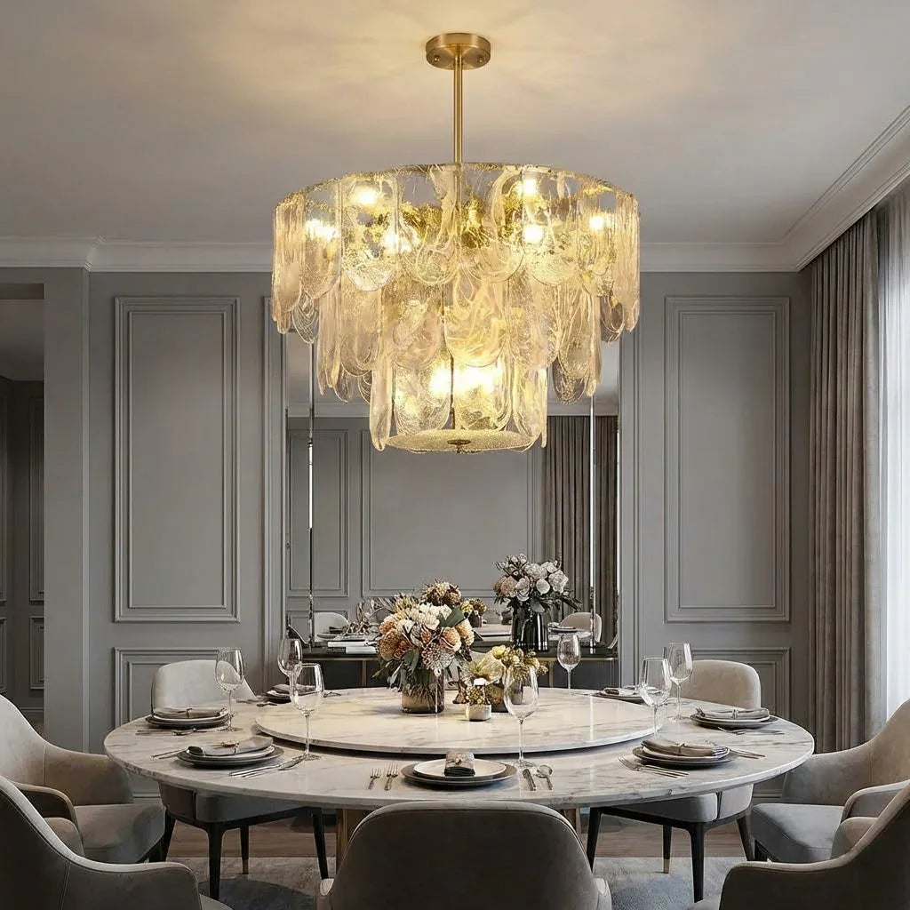 Timeless Metal & Glass Multi-Light Chandelier