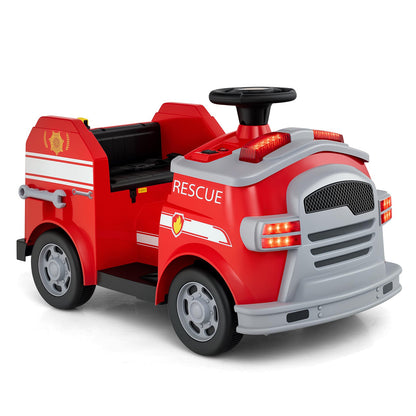 12V Toddler Fire Toy Car with Shovel and Wrench for Ages 37-95 Months