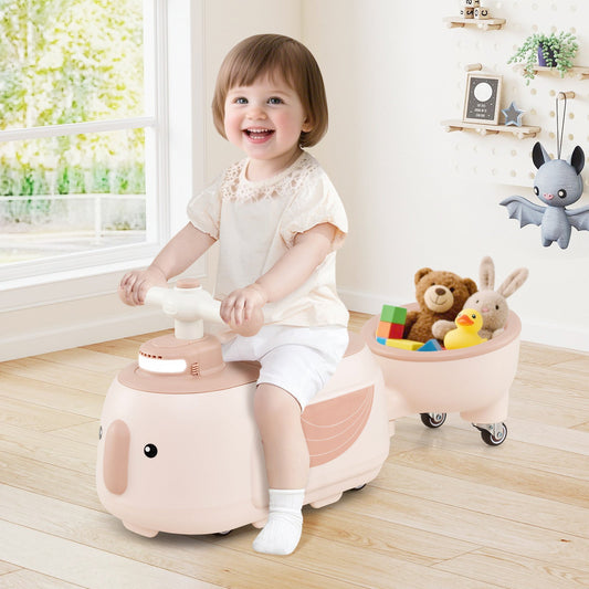 Toddler Ride on Toy with Trailer and Light Music