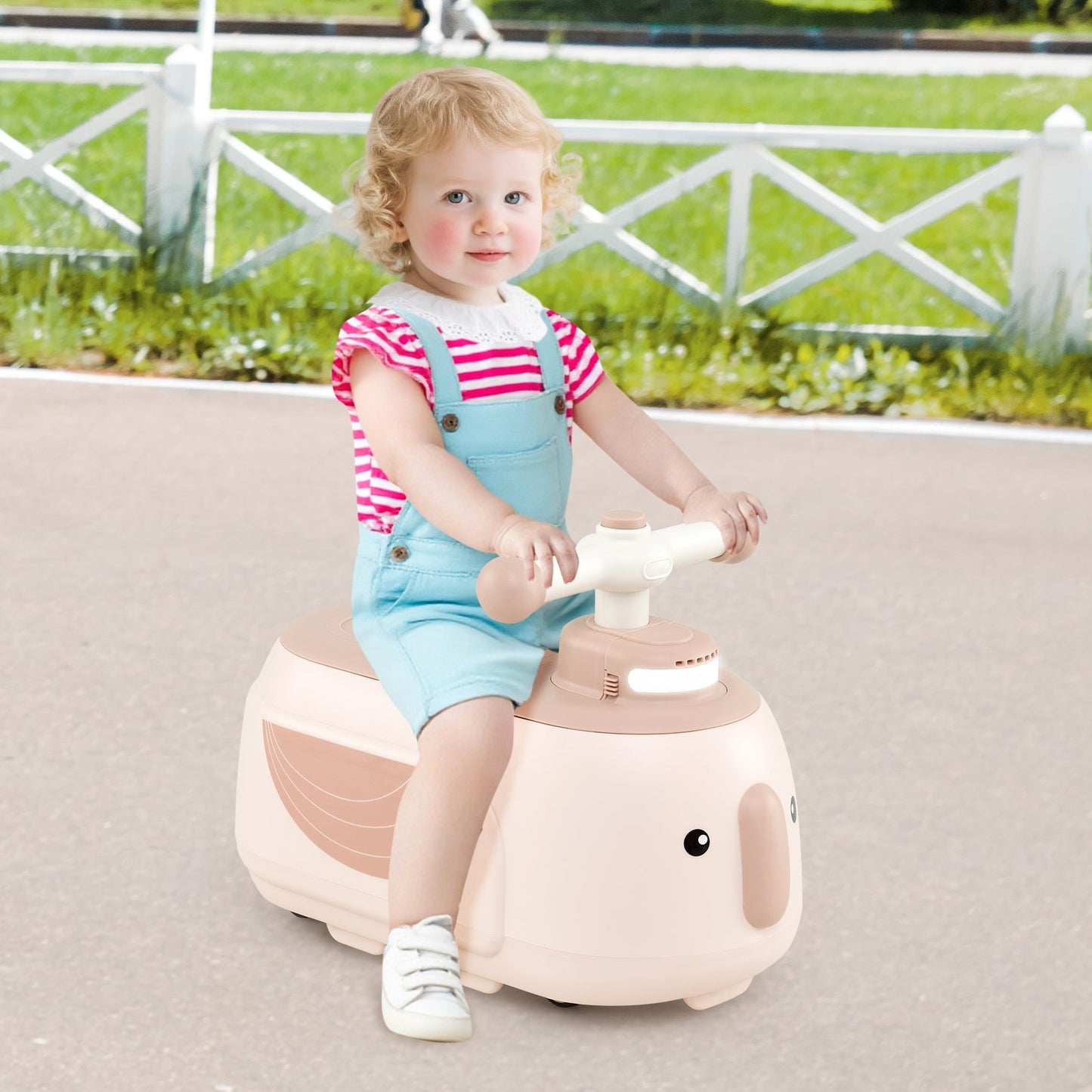 Toddler Ride on Toy with Trailer and Light Music