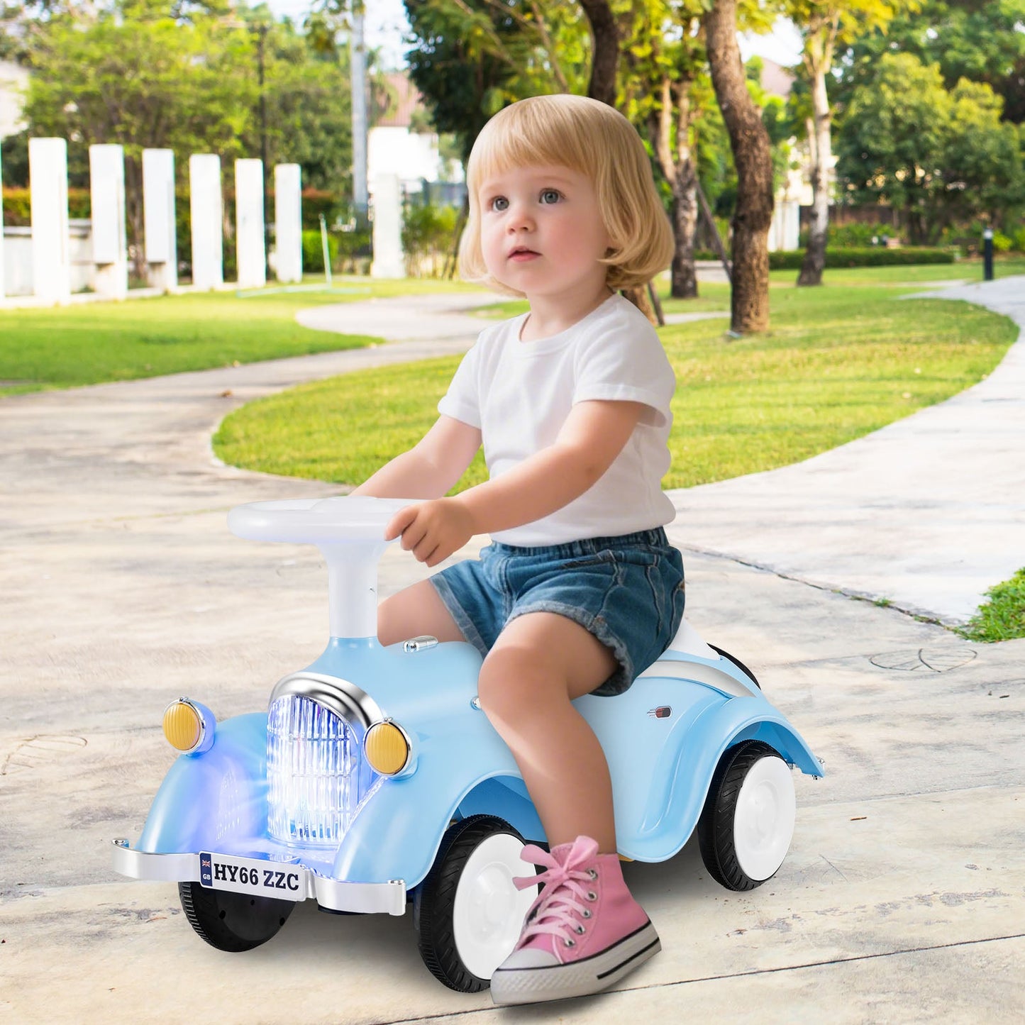 Toddler Ride on Toy Classic Sliding Car with Horn and LED Headlight