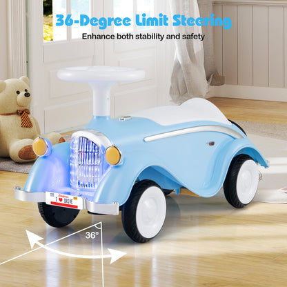 Toddler Ride on Toy Classic Sliding Car with Horn and LED Headlight