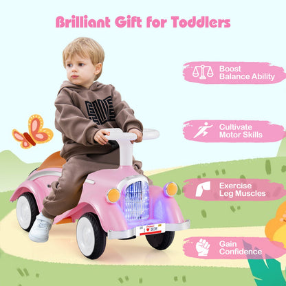 Toddler Ride on Toy Classic Sliding Car with Horn and LED Headlight