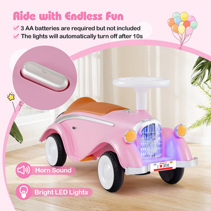 Toddler Ride on Toy Classic Sliding Car with Horn and LED Headlight