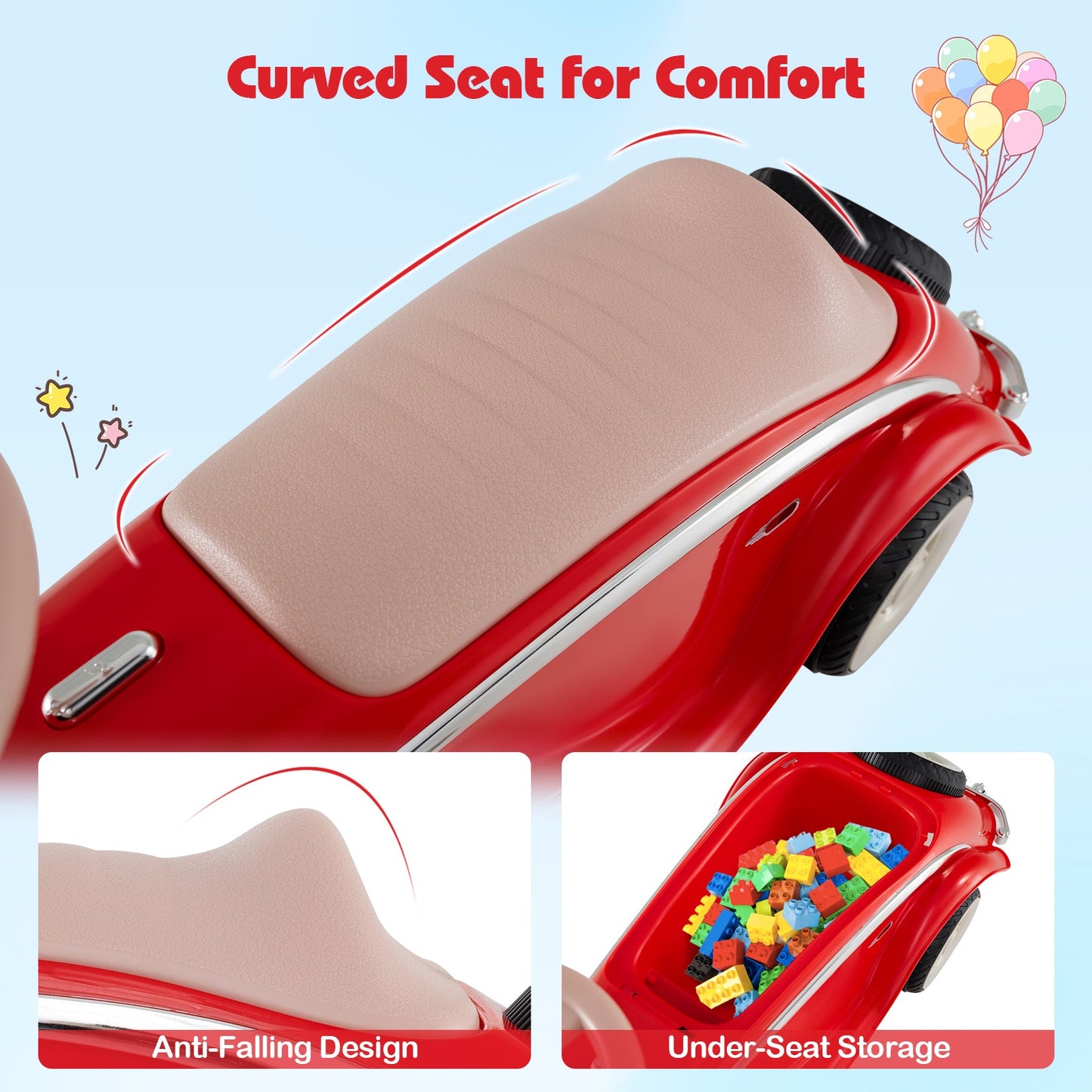 Toddler Ride on Toy Classic Sliding Car with Horn and LED Headlight