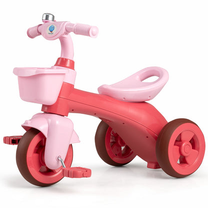 Toddler Tricycle with Limited Steering with Front Baskets and Bell