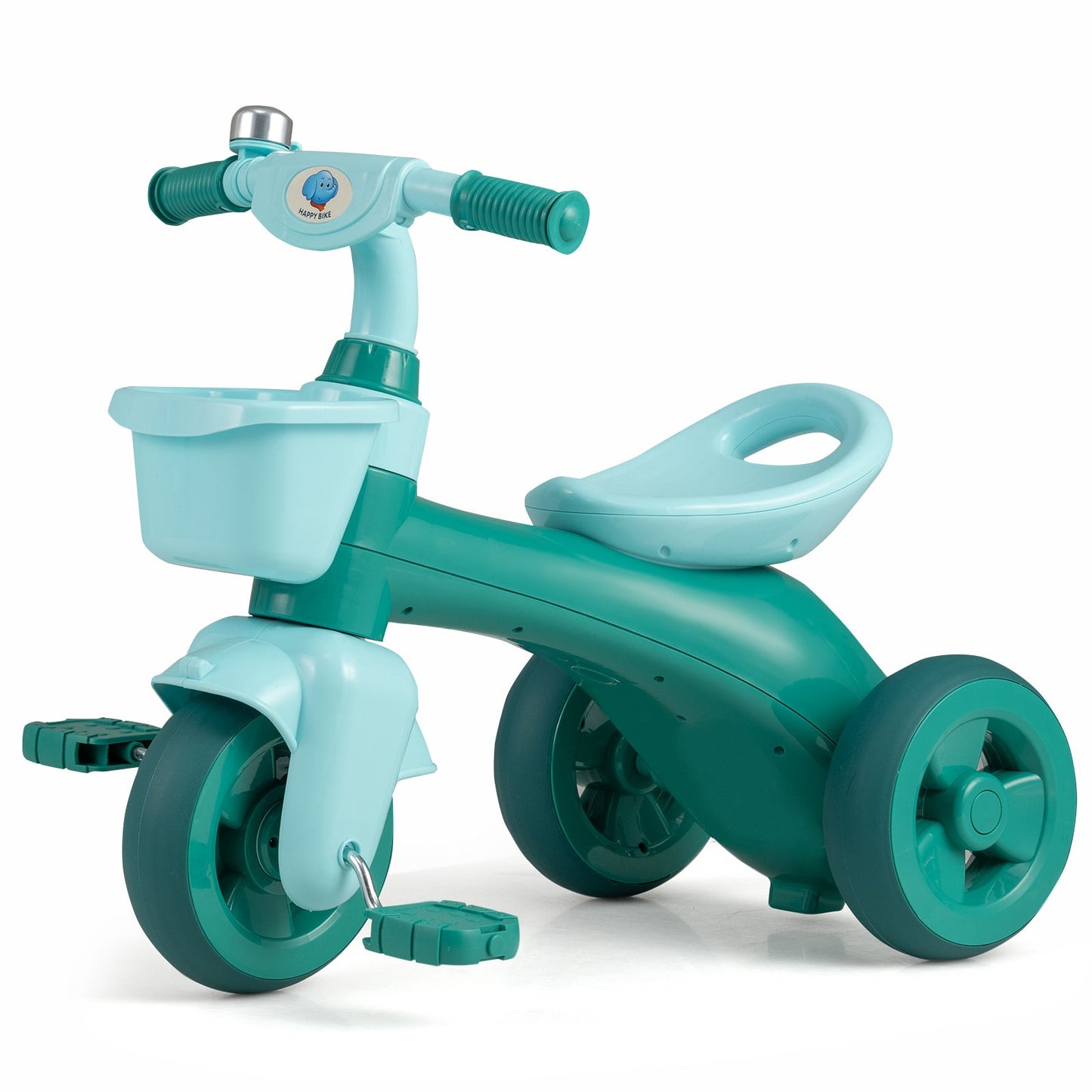 Toddler Tricycle with Limited Steering with Front Baskets and Bell