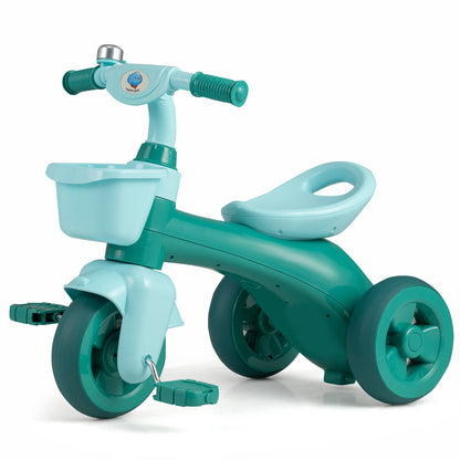 Toddler Tricycle with Limited Steering with Front Baskets and Bell