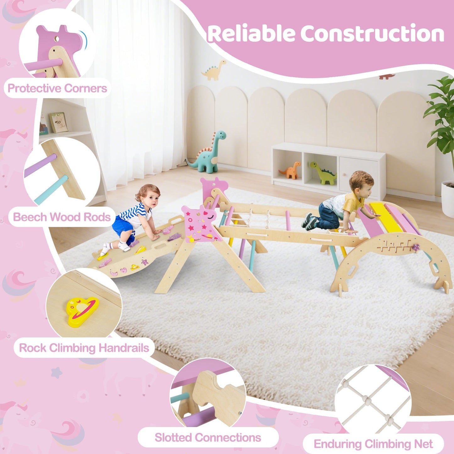 Triangle Set 8-in-1 Foldable Baby Climbing Toys Astronaut/Unicorn Theme