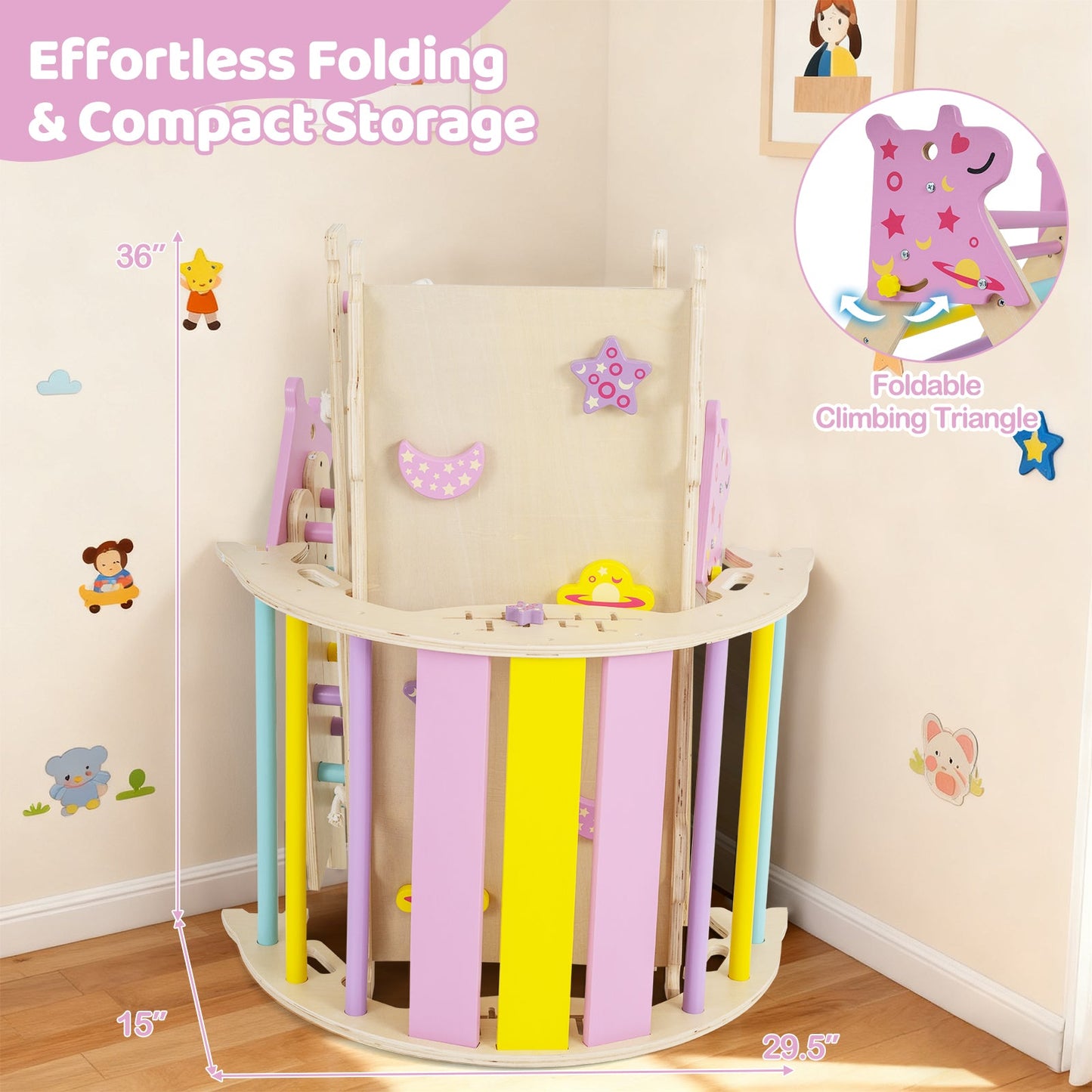 Triangle Set 8-in-1 Foldable Baby Climbing Toys Astronaut/Unicorn Theme