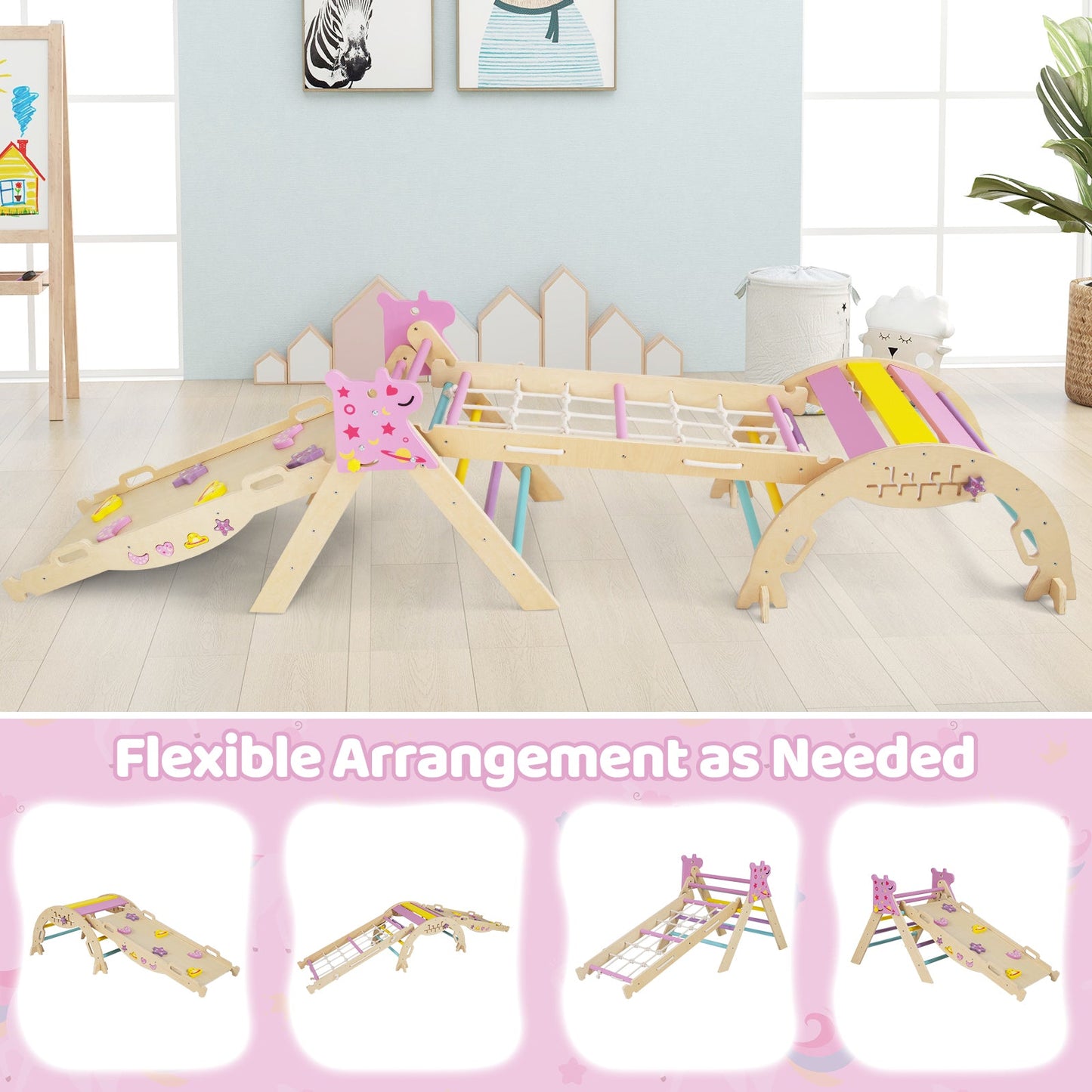 Triangle Set 8-in-1 Foldable Baby Climbing Toys Astronaut/Unicorn Theme
