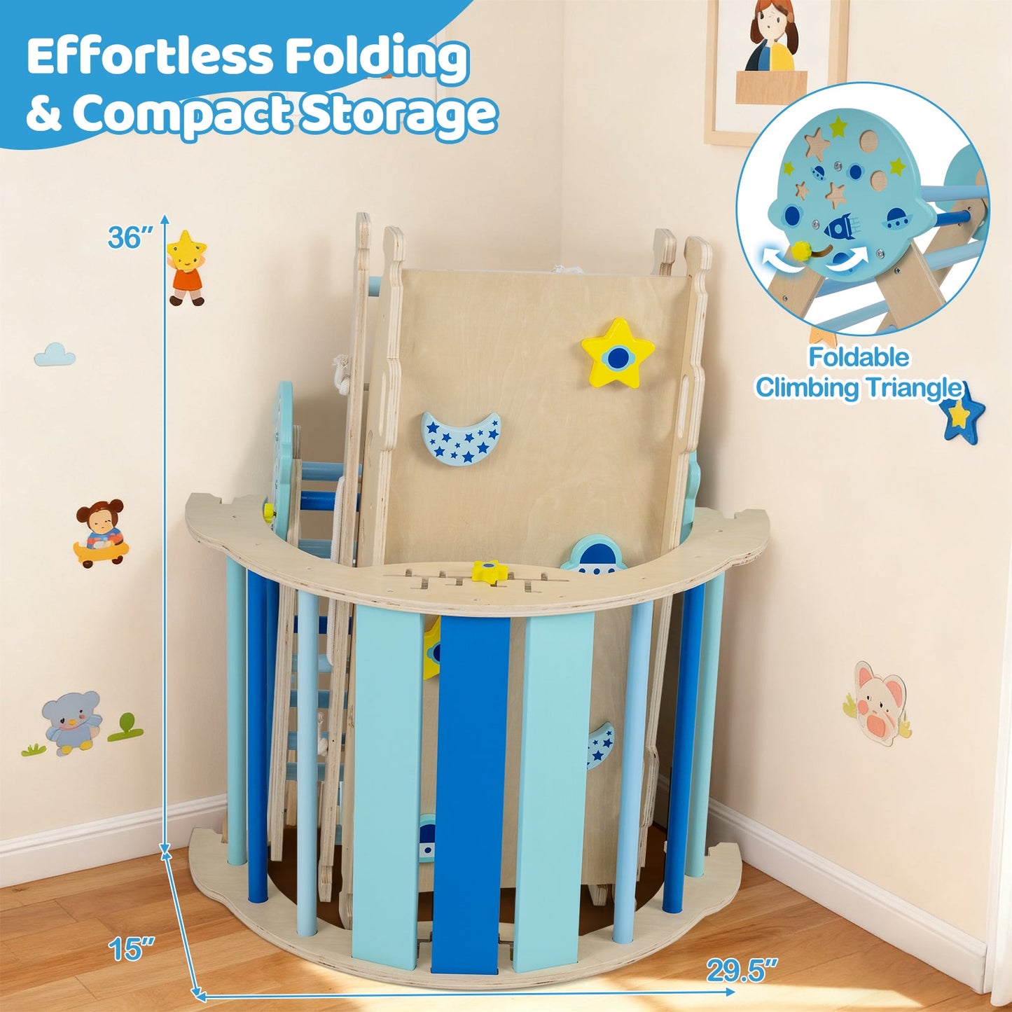 Triangle Set 8-in-1 Foldable Baby Climbing Toys Astronaut/Unicorn Theme