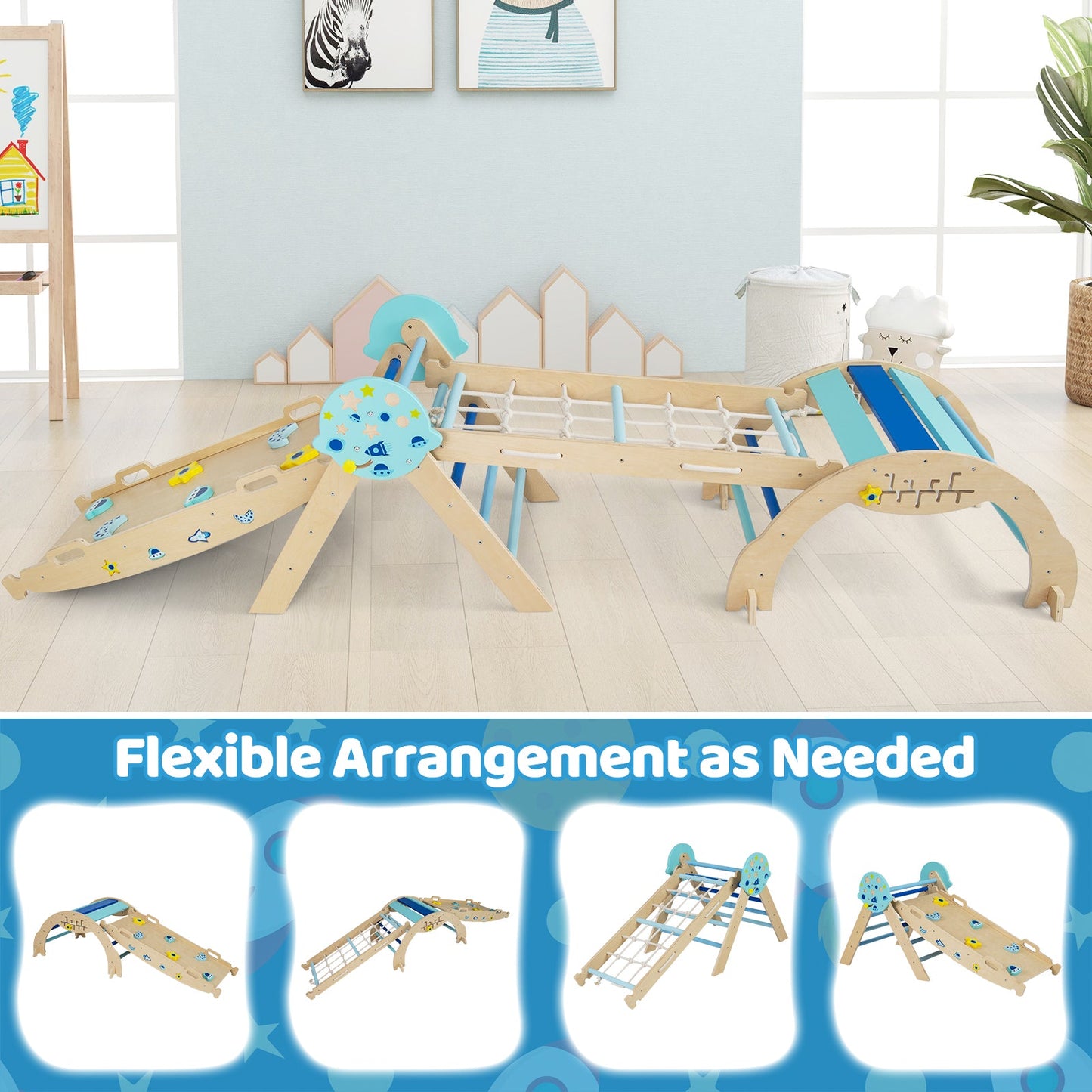 Triangle Set 8-in-1 Foldable Baby Climbing Toys Astronaut/Unicorn Theme