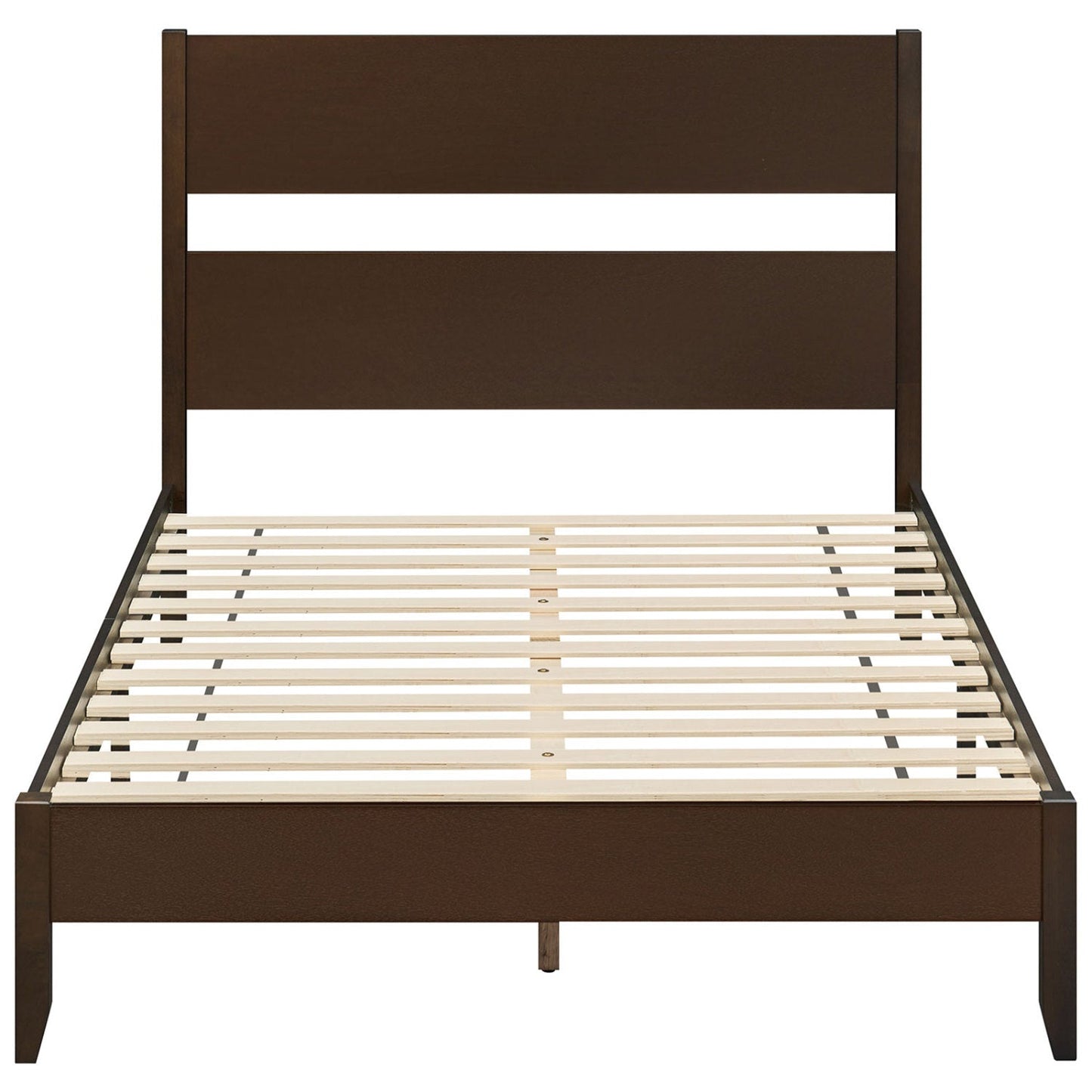 Full Bed Frame with Headboard and Solid Wood Legs