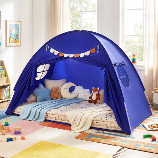 Twin Size Indoor Canopy Tent for Kids with 2 Window and Suits 3+