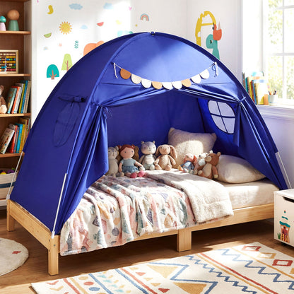 Twin Size Indoor Canopy Tent for Kids with 2 Window and Suits 3+