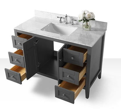 Maili Bathroom Vanity with Sink and Carrara White Marble Top Cabinet Set