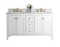 Maili Bathroom Vanity with Sink and Carrara White Marble Top Cabinet Set