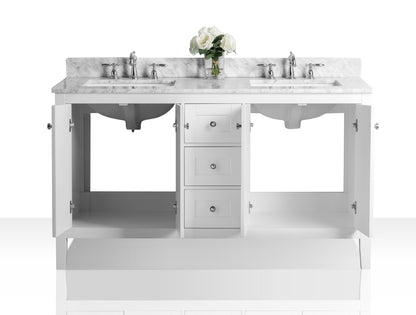 Maili Bathroom Vanity with Sink and Carrara White Marble Top Cabinet Set