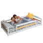 Twin Size Montessori-Inspired Floor Bed with Safety Guardrails for Kids