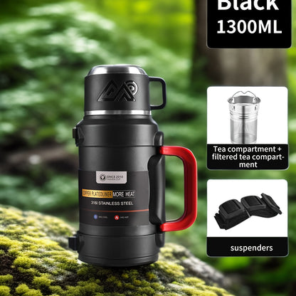 Multi-Size - Insulated Water Bottle Stainless Steel Thermos Mug Handle