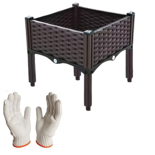 Raised Garden Bed Planter Box w/ Drainage Outdoor Balcony Vegetable Flower