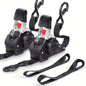 4PCS Retractable Ratchet Tie Down Straps – 10FT Heavy Duty Self-Retracting Cargo Straps for Truck, Trailer & Motorcycle