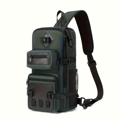 Anti-Theft Sling Bag Men Crossbody Chest Backpack USB Waterproof Travel Bag