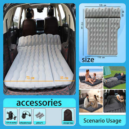 Car Inflatable Mattress Back Seat Bed SUV Travel Air Bed w/ Pump & Pillows