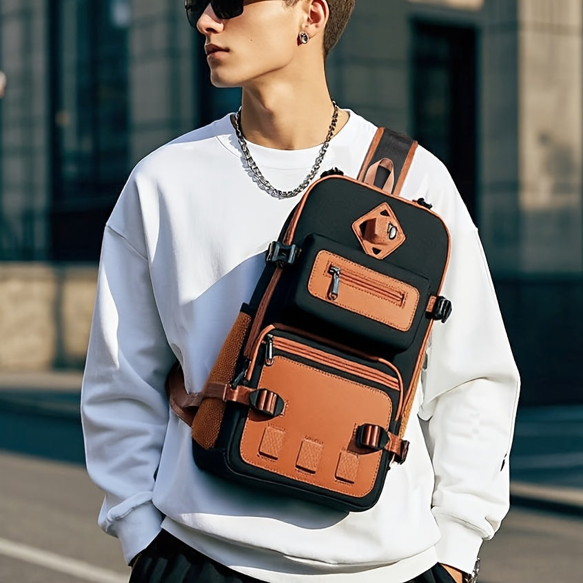 Anti-Theft Sling Bag Men Crossbody Chest Backpack USB Waterproof Travel Bag