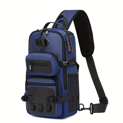 Anti-Theft Sling Bag Men Crossbody Chest Backpack USB Waterproof Travel Bag