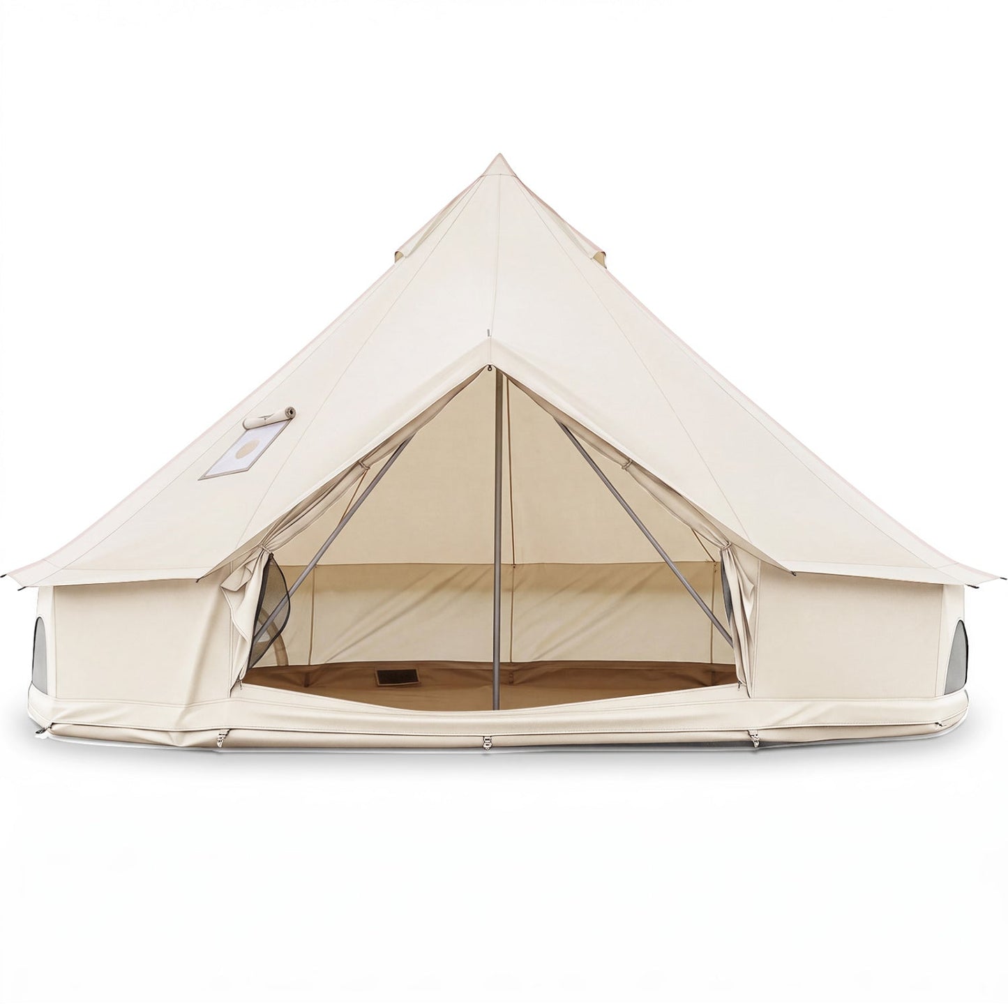 Waterproof Bell Tent with Stove Jack and Mesh Windows