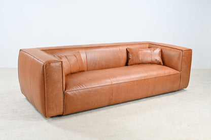 Genavive Top Grain Leather Sofa - Tan