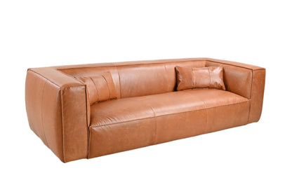 Genavive Top Grain Leather Sofa - Tan