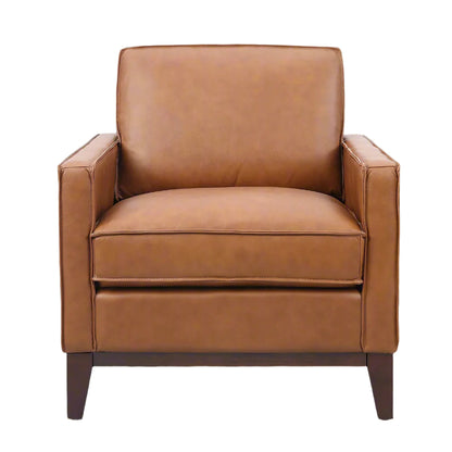 Samhara Top Grain Leather Armchair - Chestnut