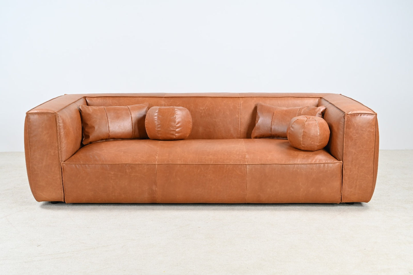 Genavive Top Grain Leather Sofa - Tan