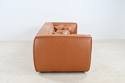 Genavive Top Grain Leather Sofa - Tan