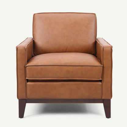 Samhara Top Grain Leather Armchair - Chestnut