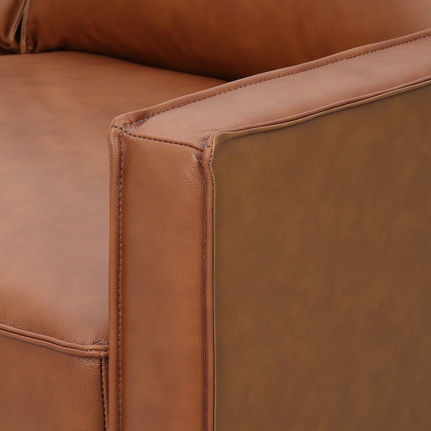 Samhara Top Grain Leather Armchair - Chestnut