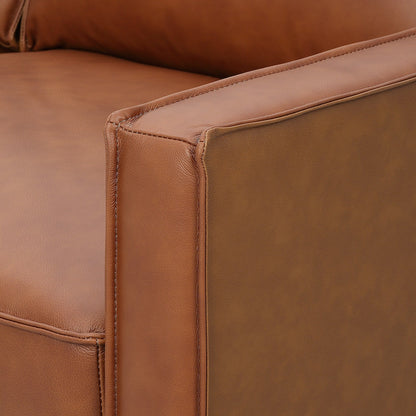 Samhara Top Grain Leather Armchair - Chestnut