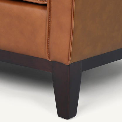 Samhara Top Grain Leather Armchair - Chestnut