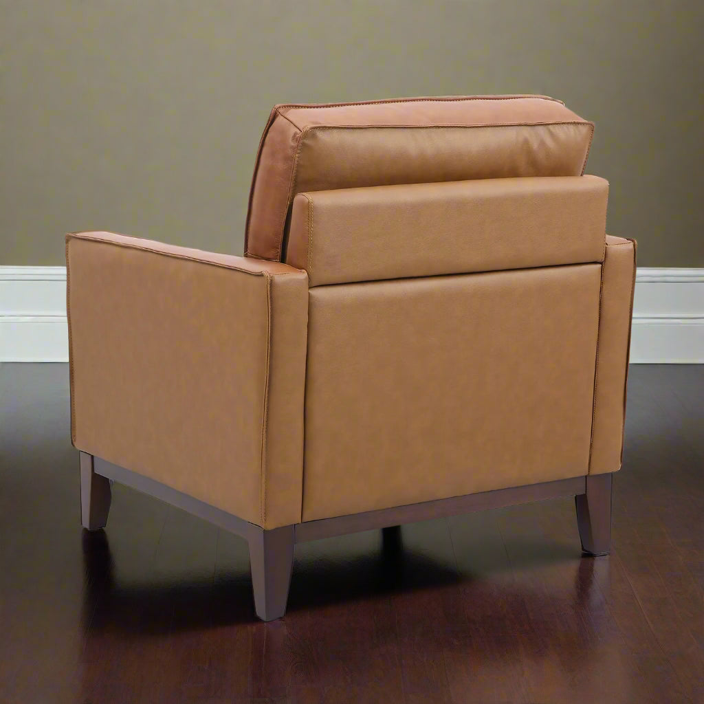 Samhara Top Grain Leather Armchair - Chestnut