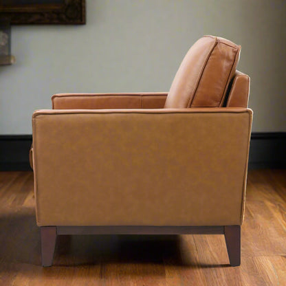 Samhara Top Grain Leather Armchair - Chestnut
