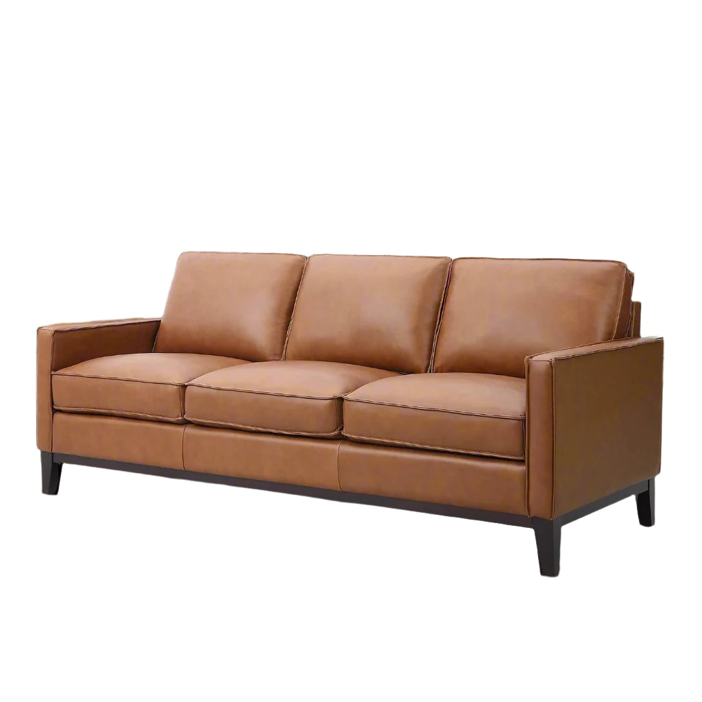 Samhara Top Grain Leather Sofa - Chestnut