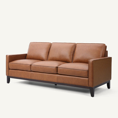 Samhara Top Grain Leather Sofa - Chestnut