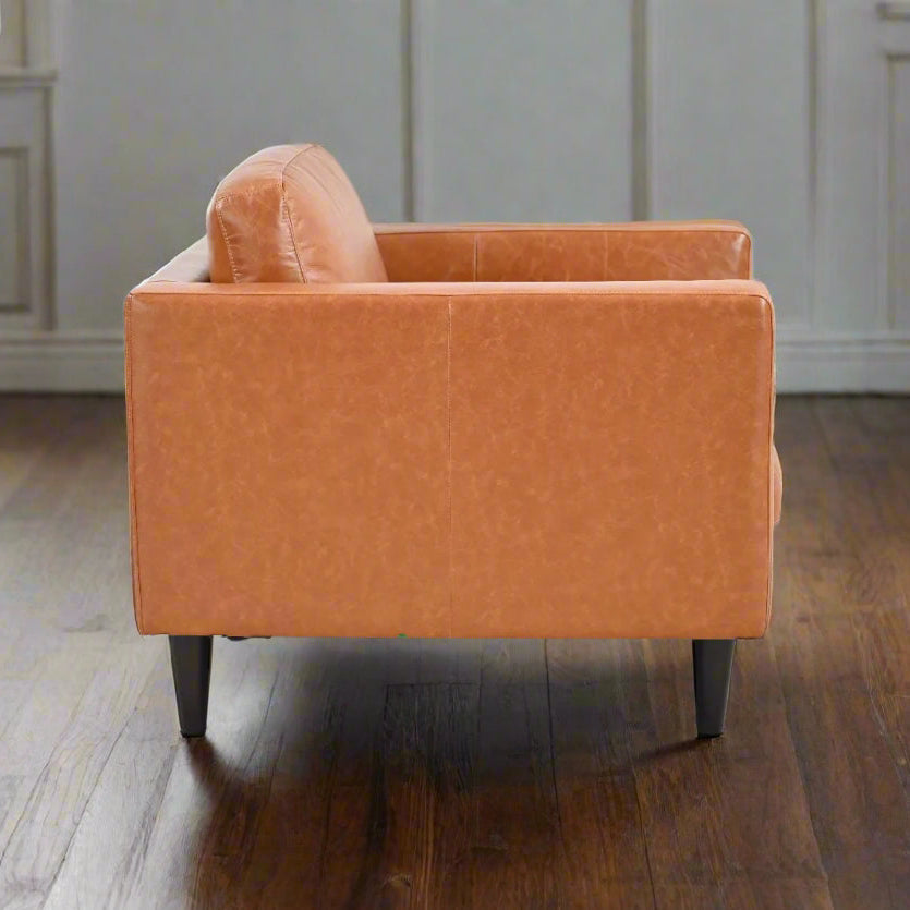 Philippe Top Grain Leather Arm Chair - Tan