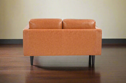 Philippe Top Grain Leather Love seat - Tan