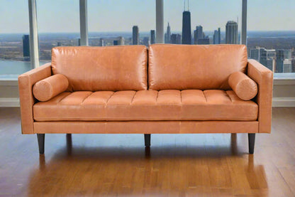 Philippe Top Grain Leather Sofa - Tan