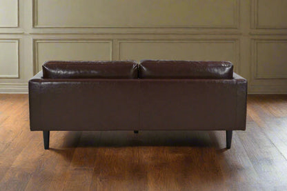 Philippe Top Grain Leather Sofa - Chocolate Brown